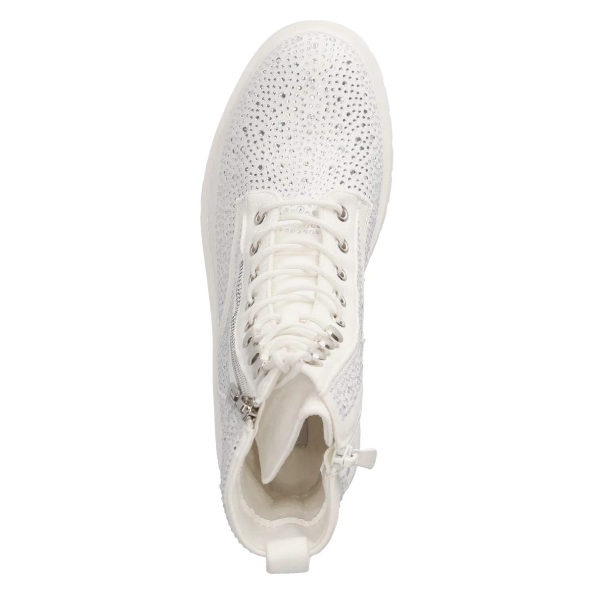 Schnürstiefeletten - white micro/ stones