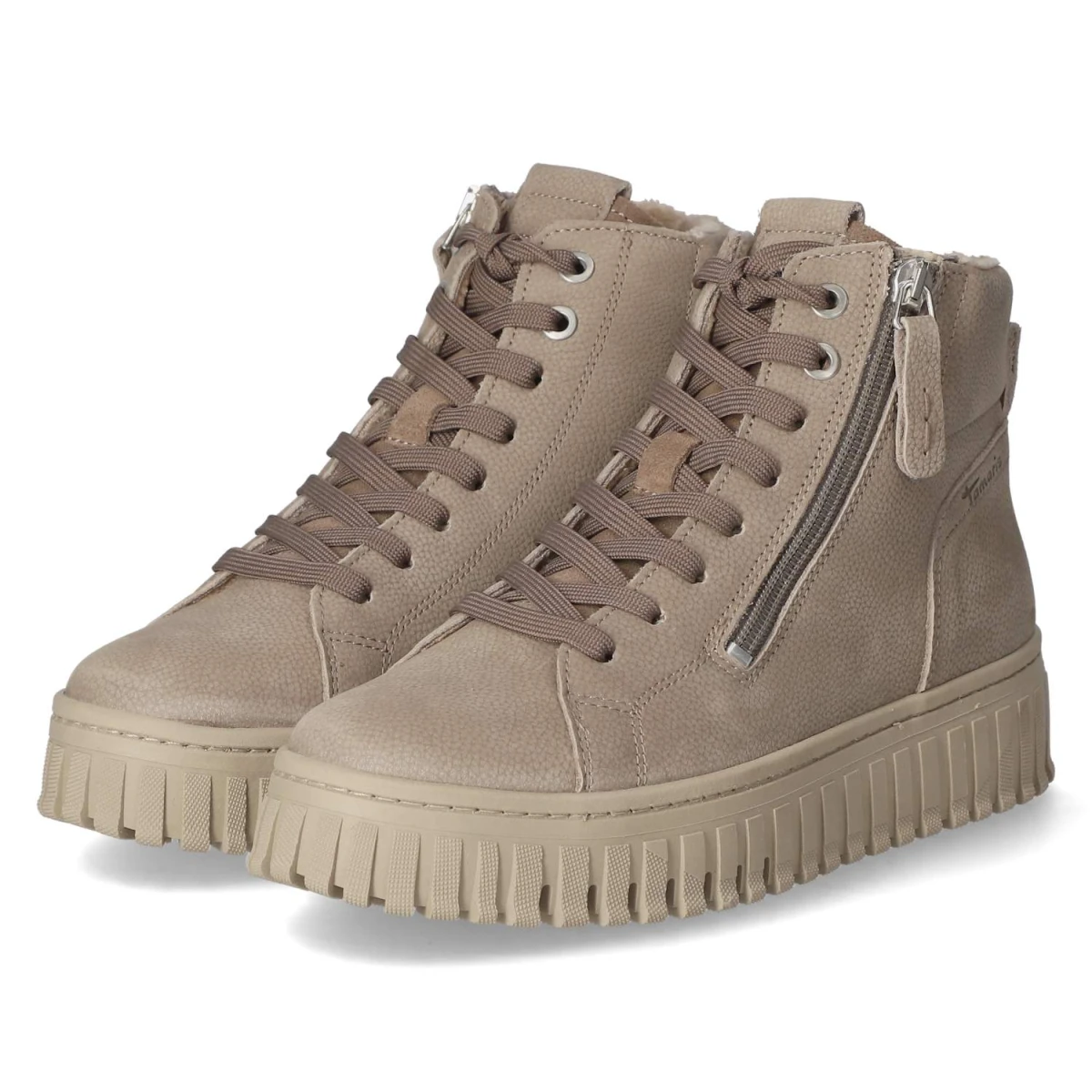 Schnürstiefeletten - Taupe