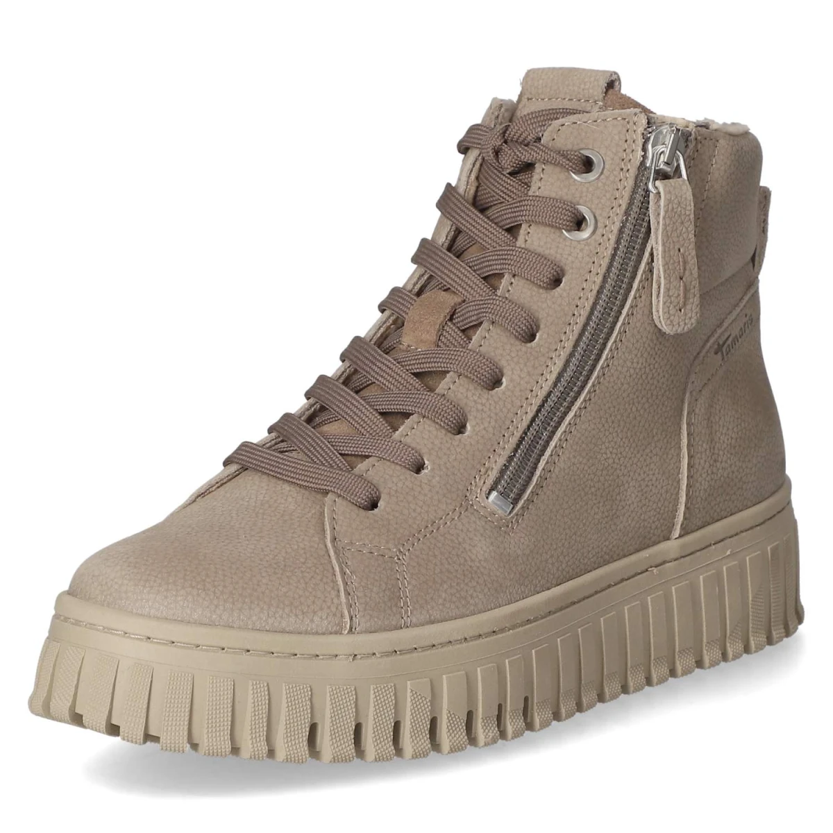 Schnürstiefeletten - taupe