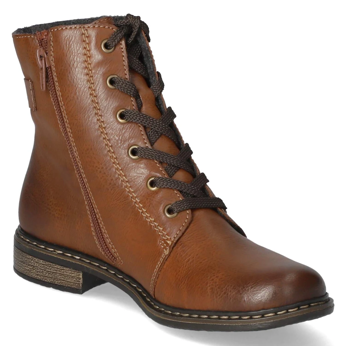 Schnürstiefeletten - braun