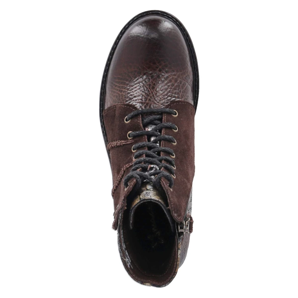 Schnürstiefeletten - mocca