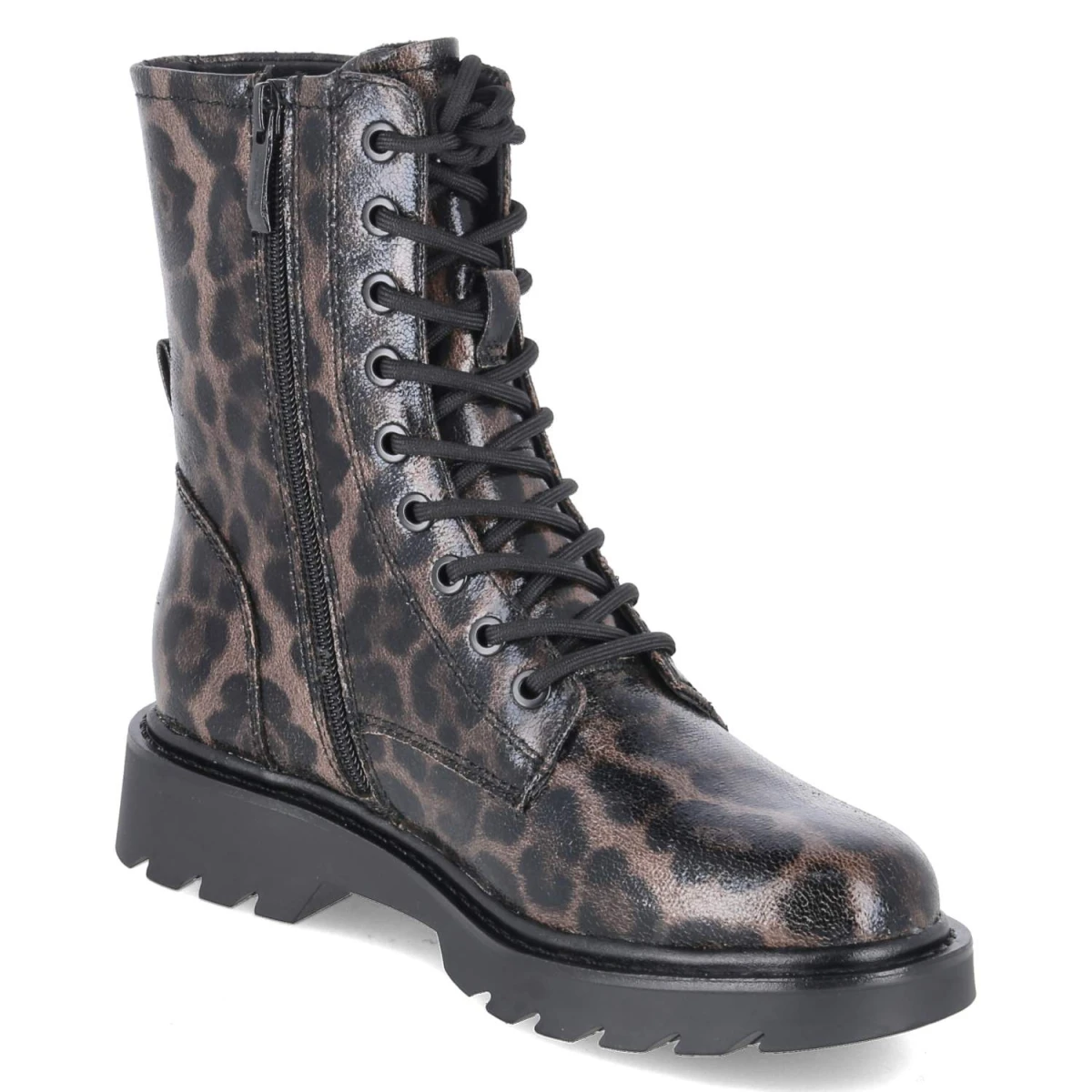 Schnürstiefeletten - leopard