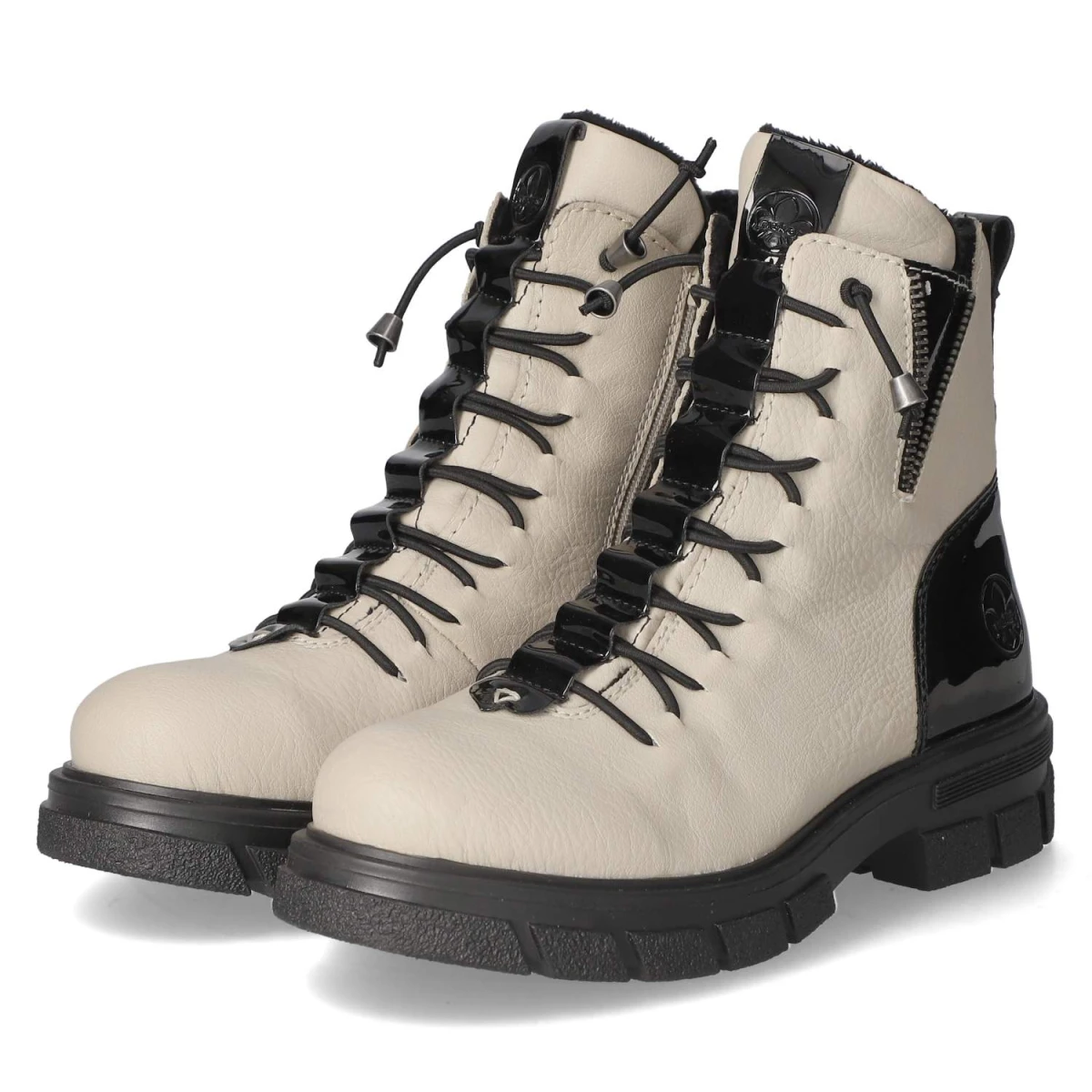 Schnürstiefeletten - beige