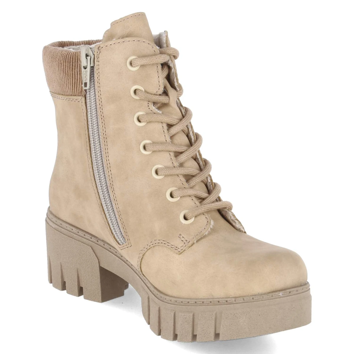 Schnürstiefeletten - beige