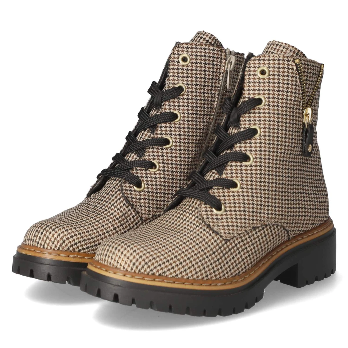Schnürstiefeletten - Beige