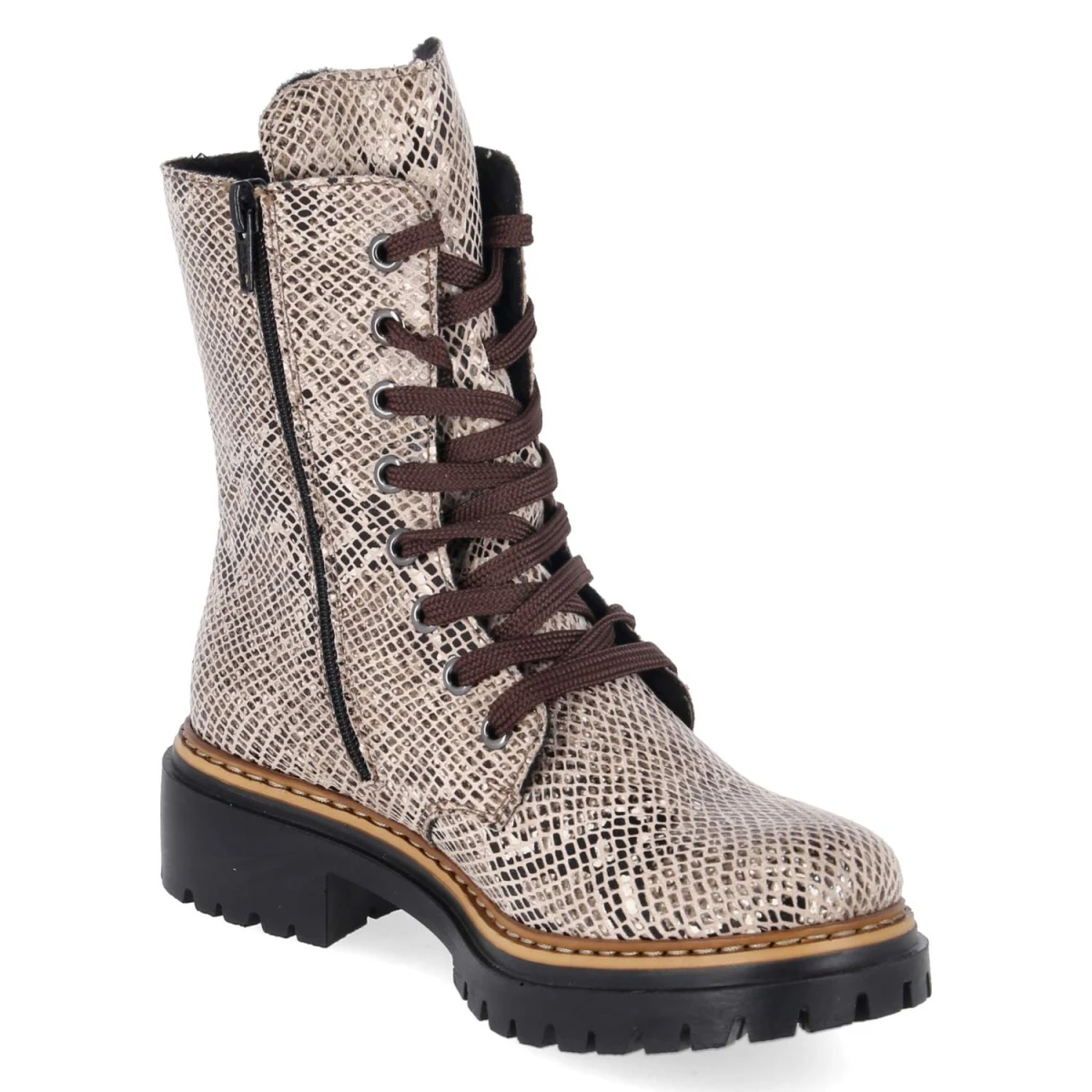 Schnürstiefel - beige kombi