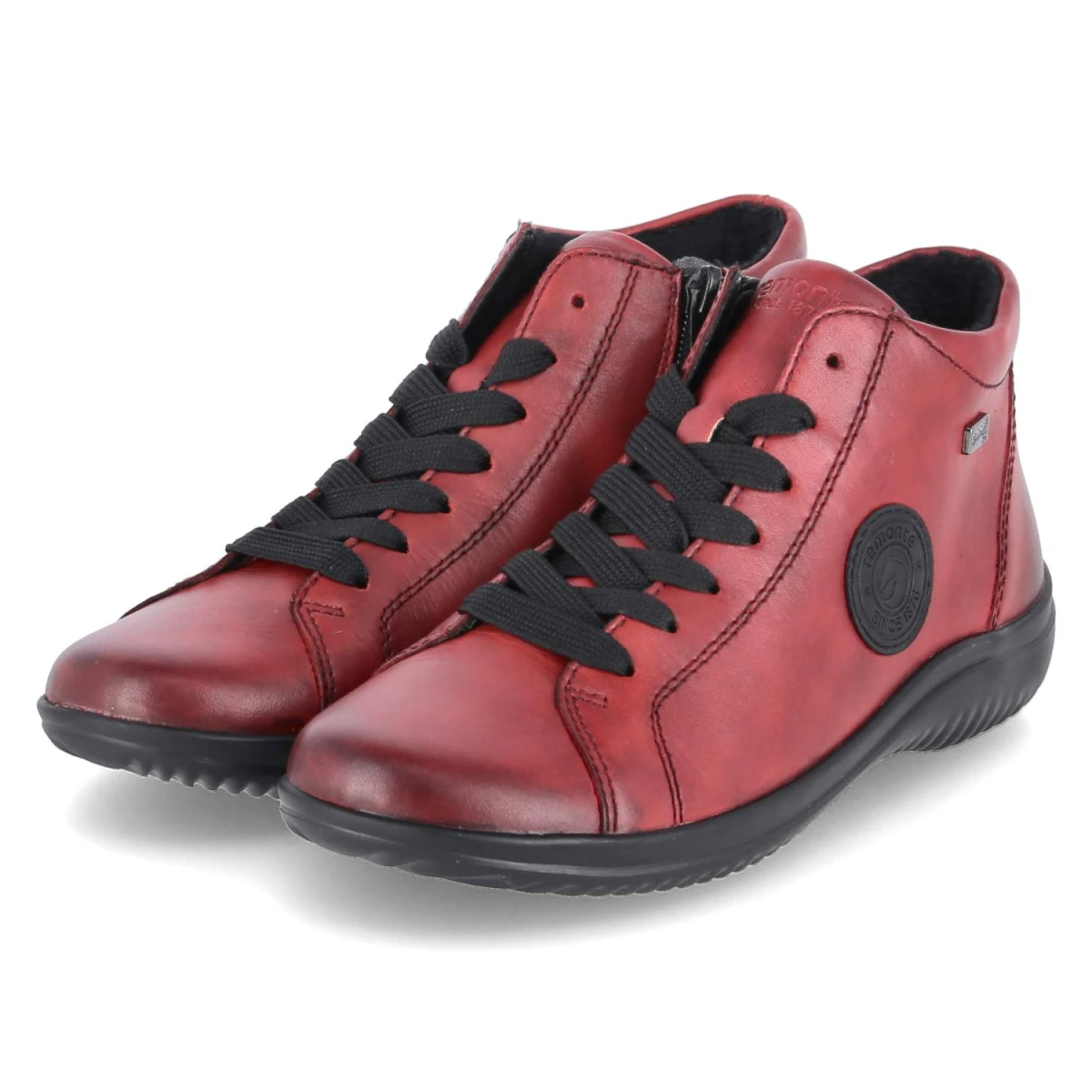 Schnürstiefeletten - rot kombi