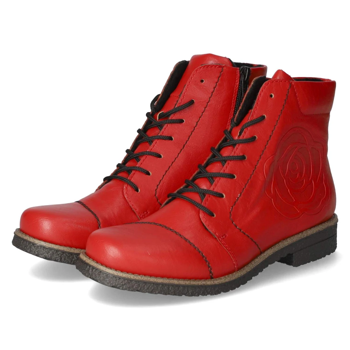 Schnürstiefeletten - rot