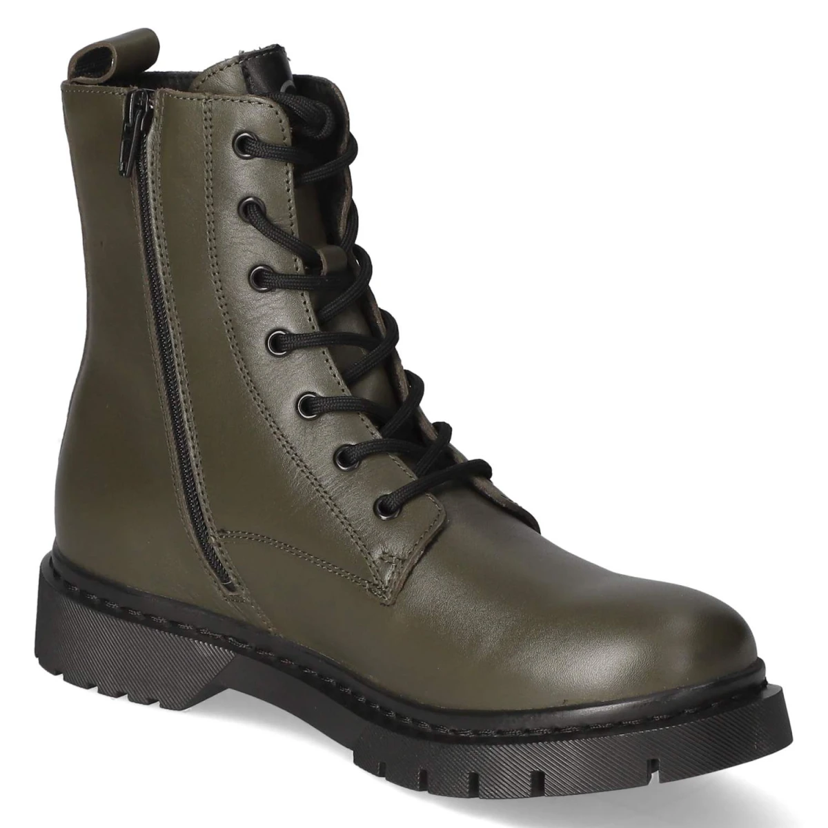 Schnürstiefeletten - olive
