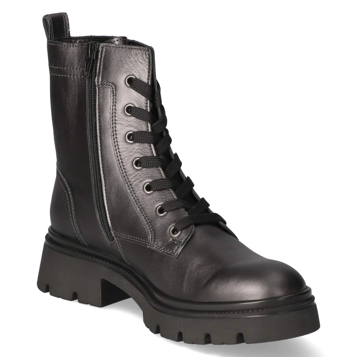Schnürstiefeletten - antiksilber