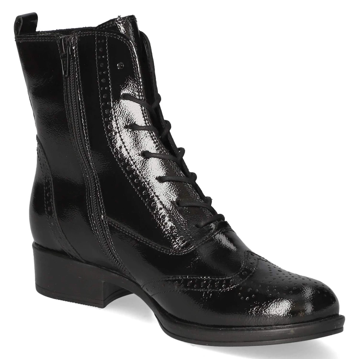 Schnürstiefeletten - schwarz