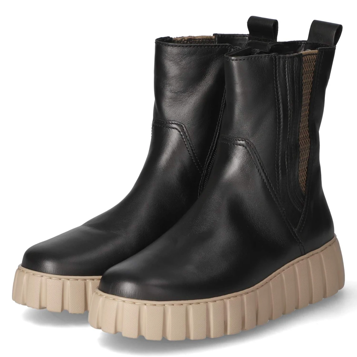 Chelsea Boots - schw./beige(Micro)