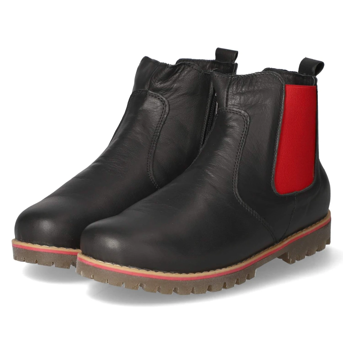 Chelsea Boots - schwarz/rot
