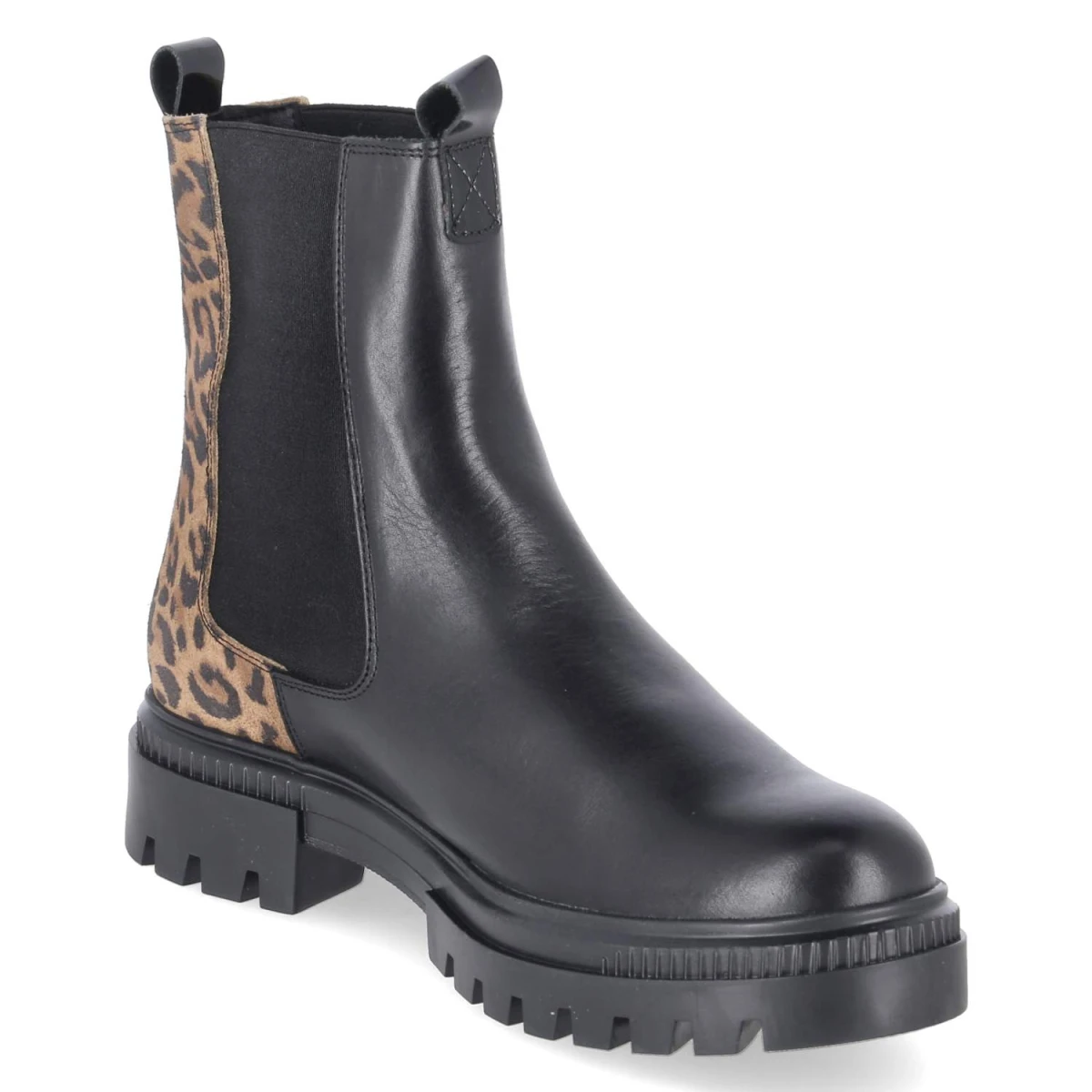 Chelsea Boots - Black-Leopard