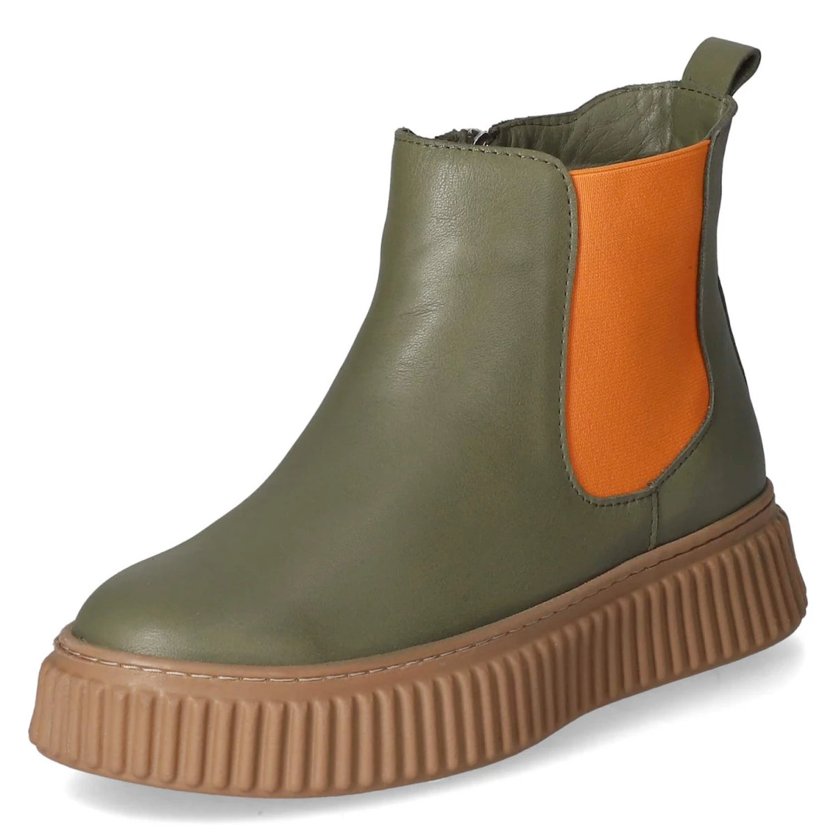 Chelsea Boots - oliv/orange