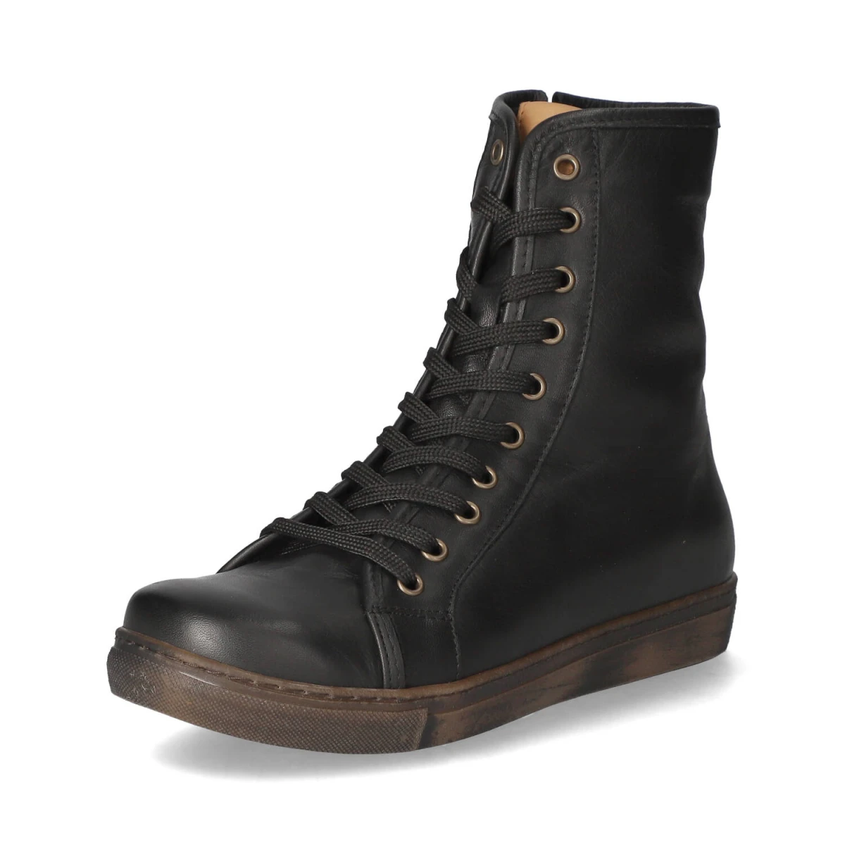 Schnürstiefeletten - schwarz/ brandy