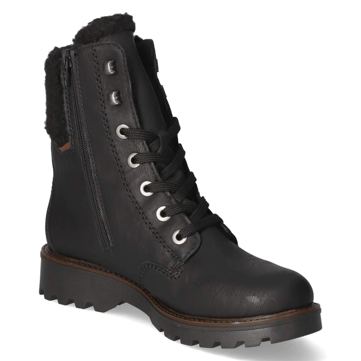 Schnürstiefeletten - schwarz/mogano/schwarz