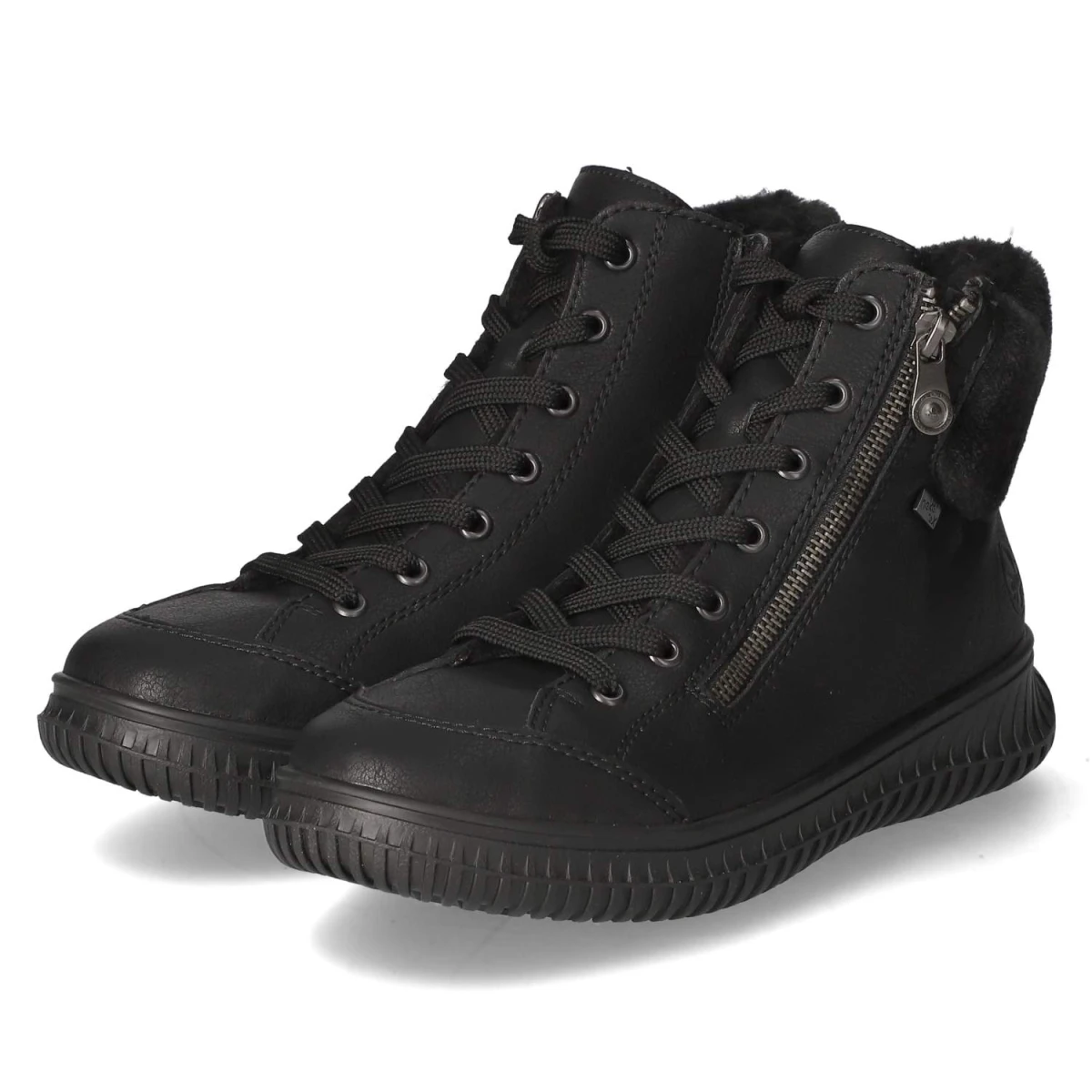Schnürstiefeletten - schwarz