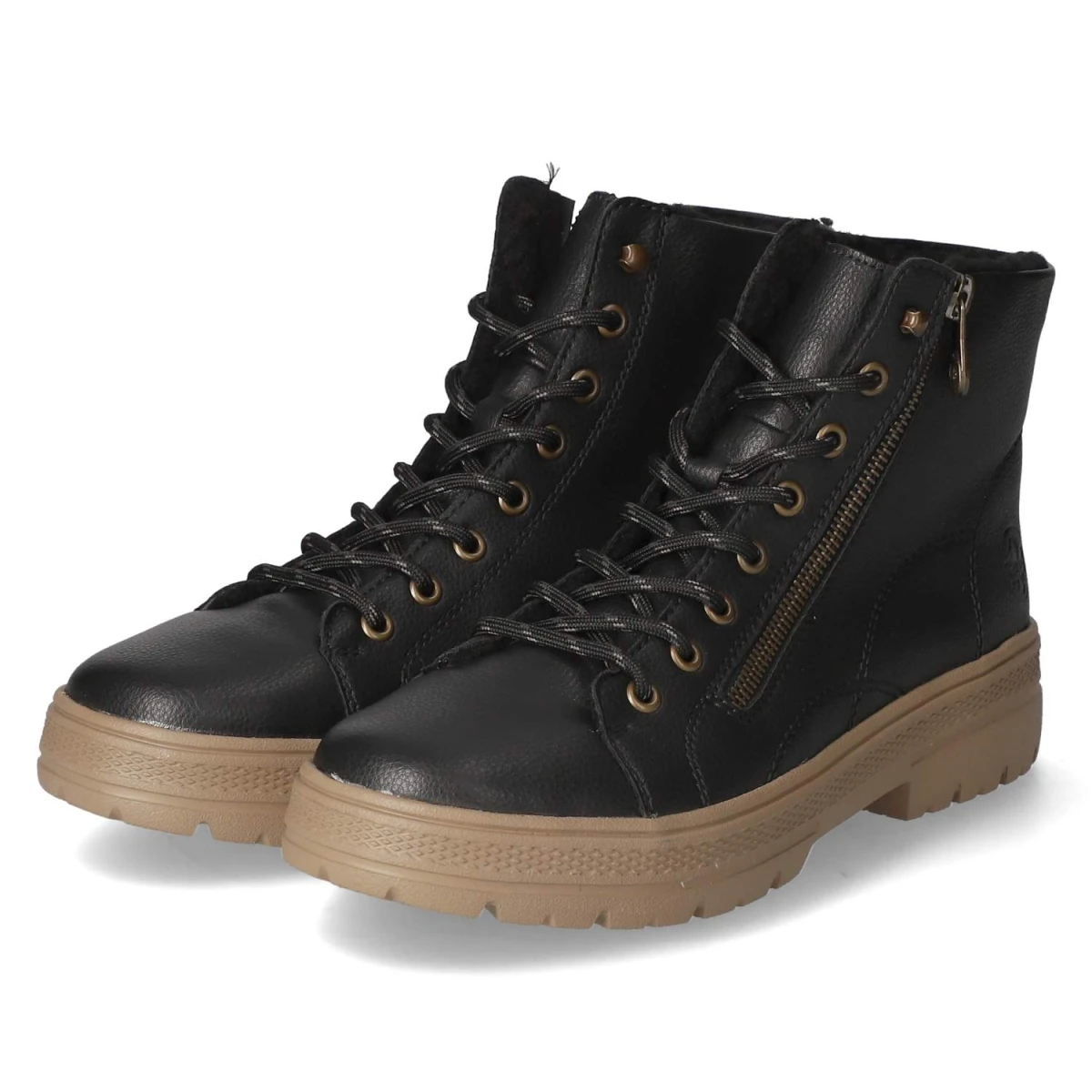 Schnürstiefeletten - schwarz