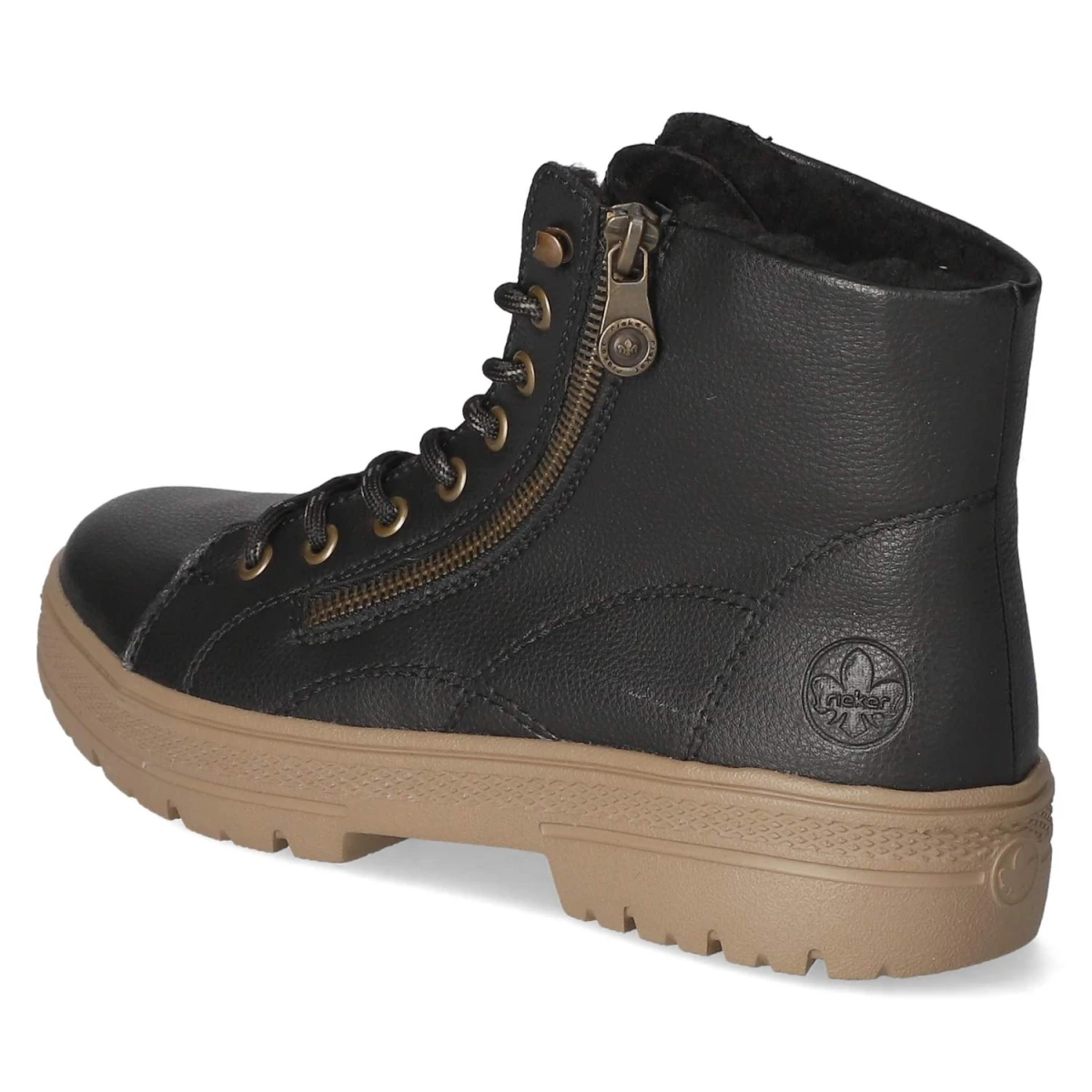 Schnürstiefeletten - schwarz