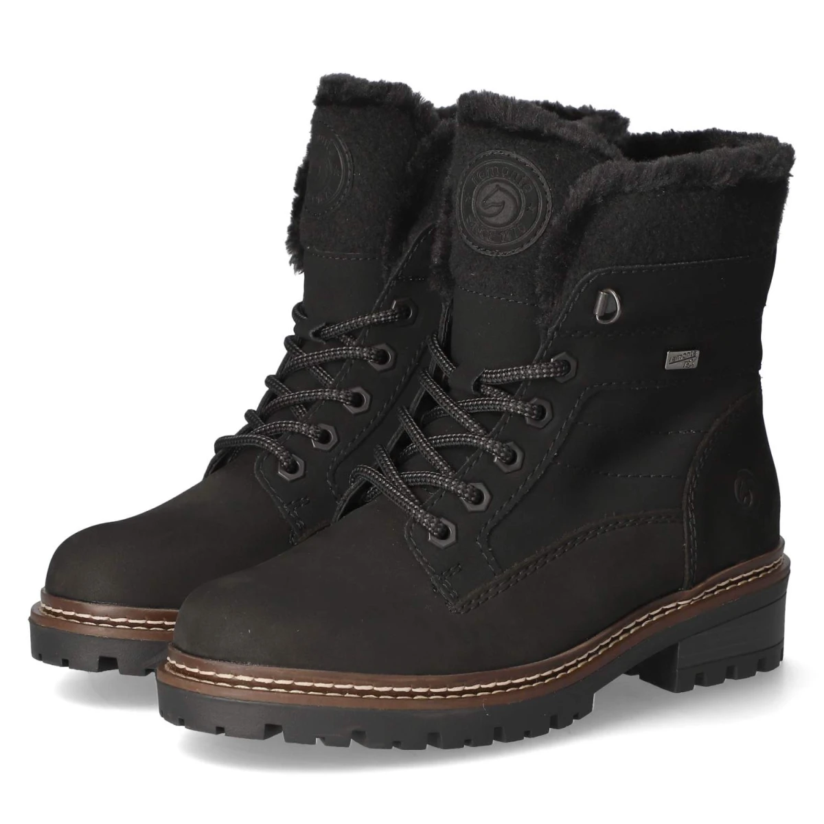 Schnürstiefeletten - schwarz