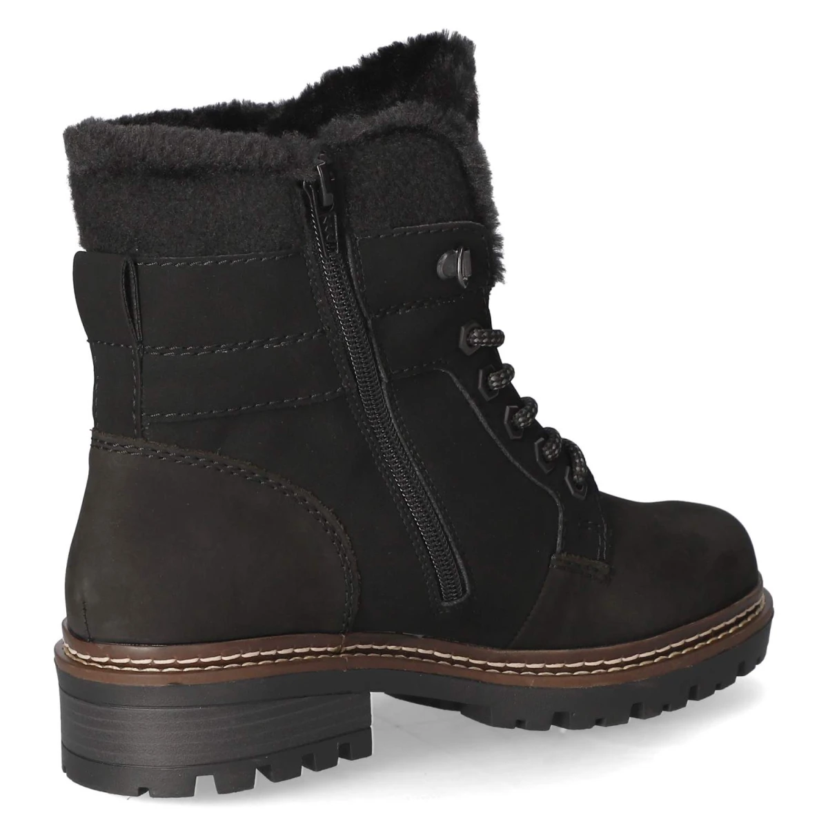 Schnürstiefeletten - schwarz