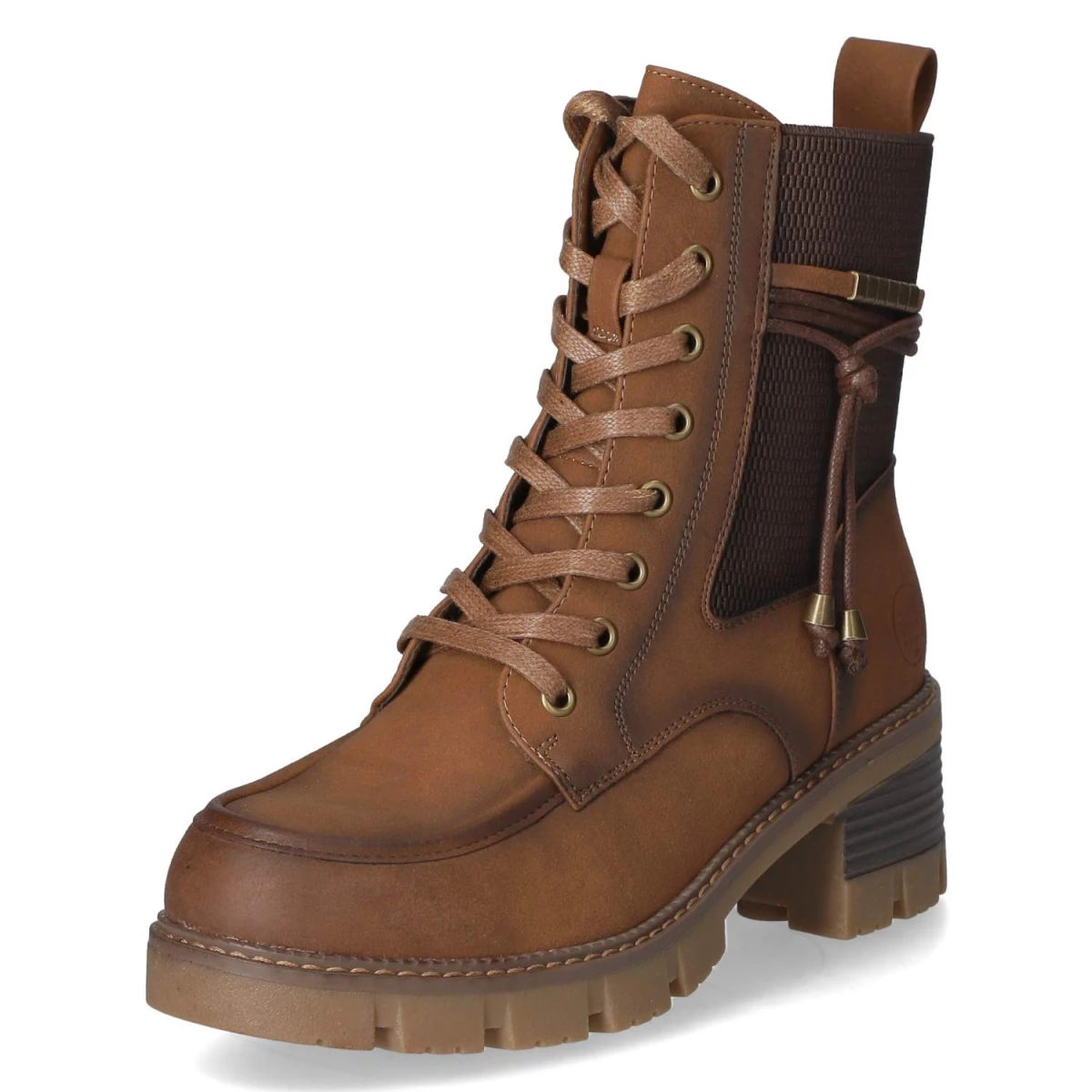 Schnürstiefeletten - BRAUN