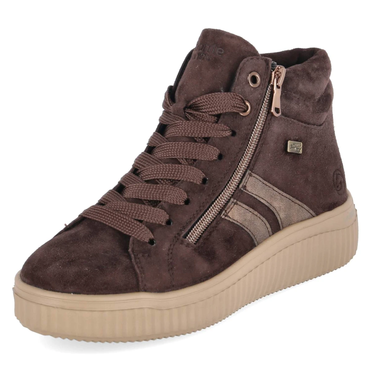 Schnürstiefeletten - braun kombi