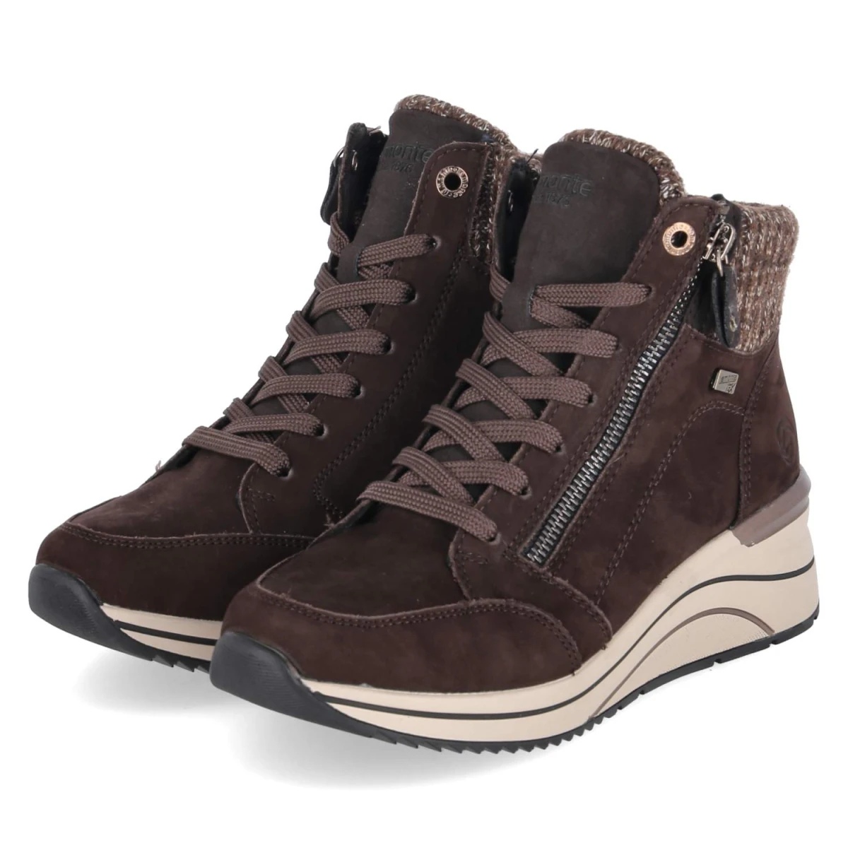 Schnürstiefeletten - braun kombi