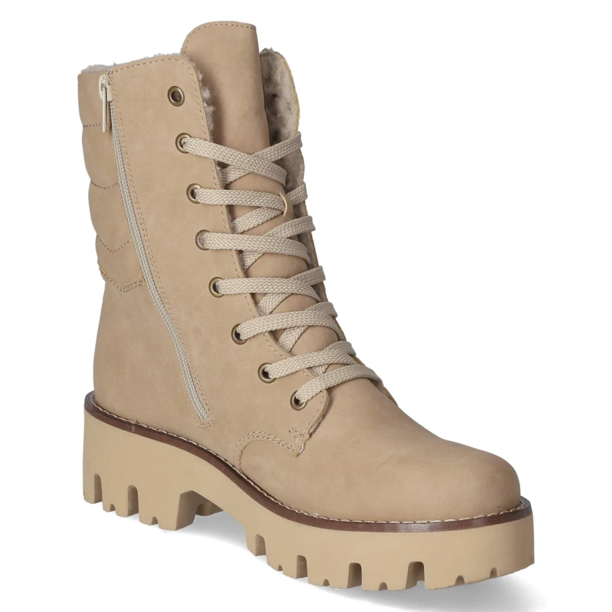 Schnürstiefel - beige
