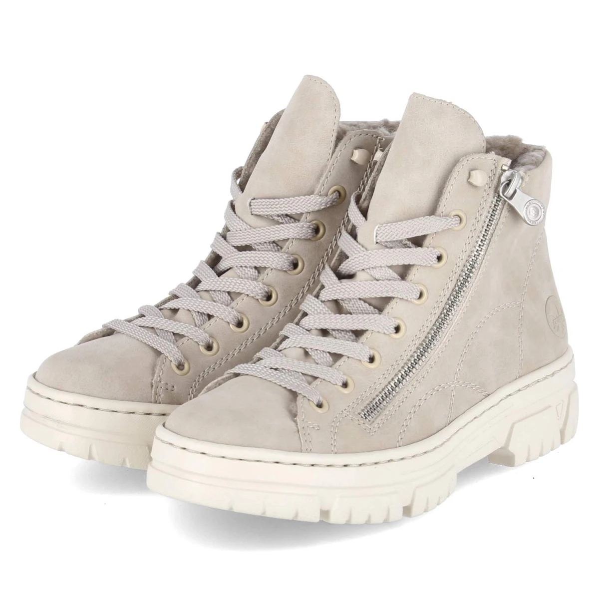 Schnürstiefeletten - beige
