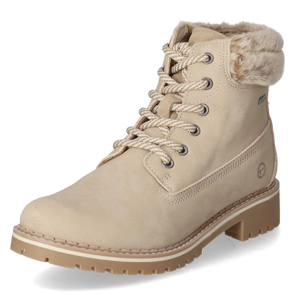Schnürstiefeletten - BEIGE/FUR
