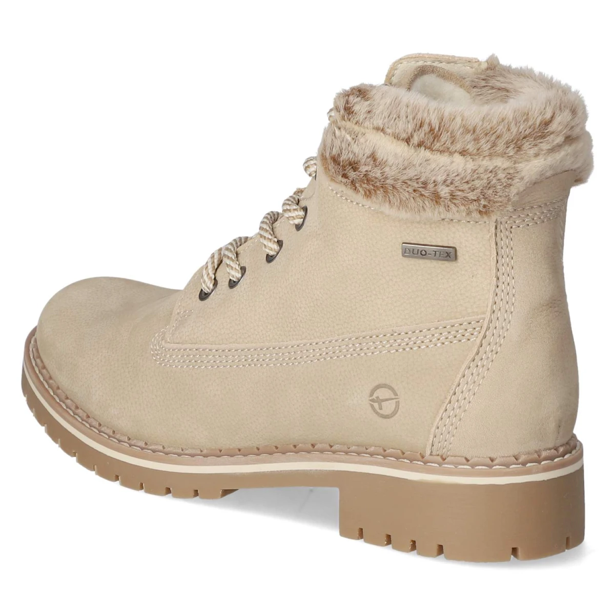 Schnürstiefeletten - BEIGE/FUR