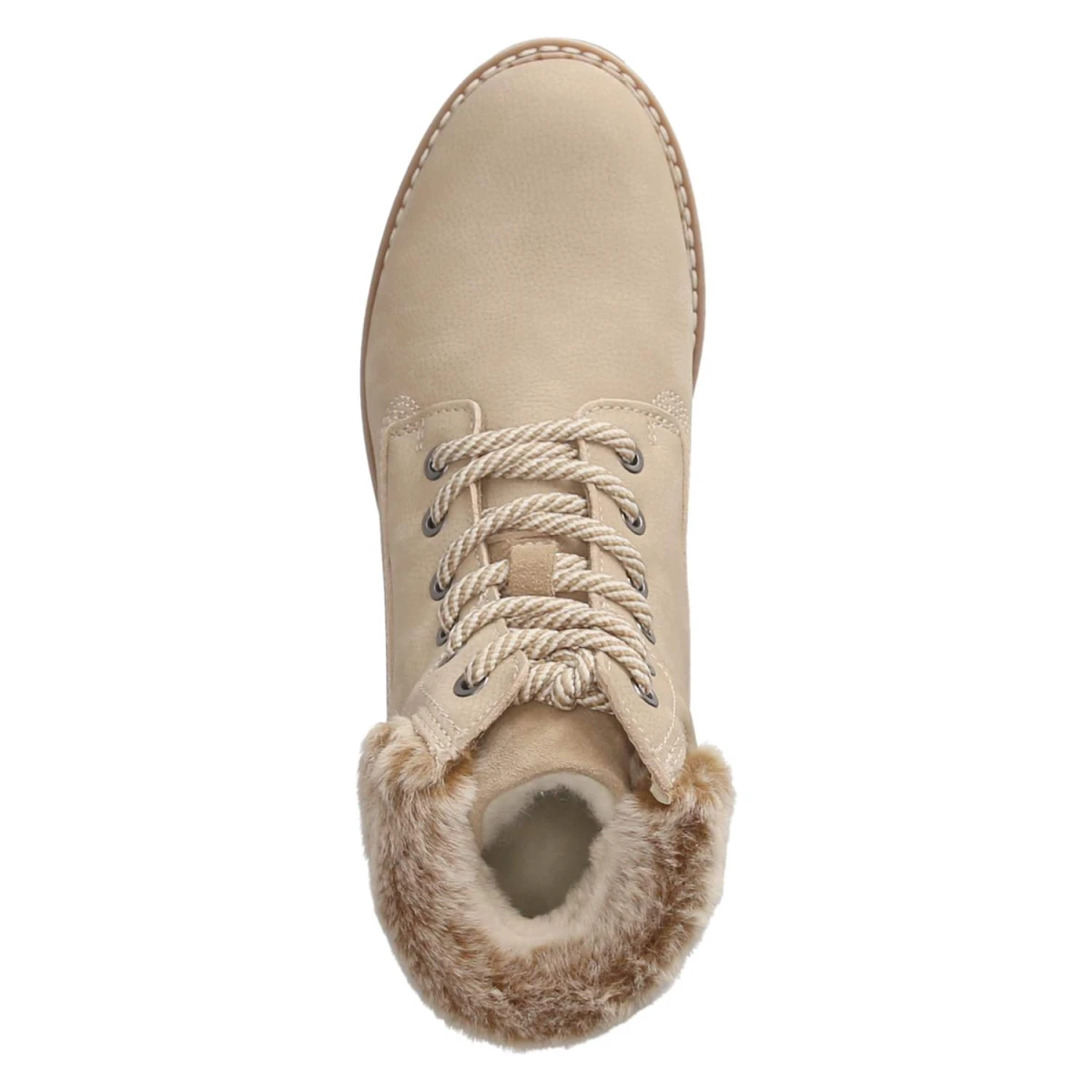 Schnürstiefeletten - BEIGE/FUR