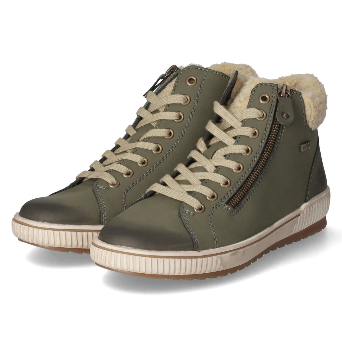 Schnürstiefeletten - grün kombi