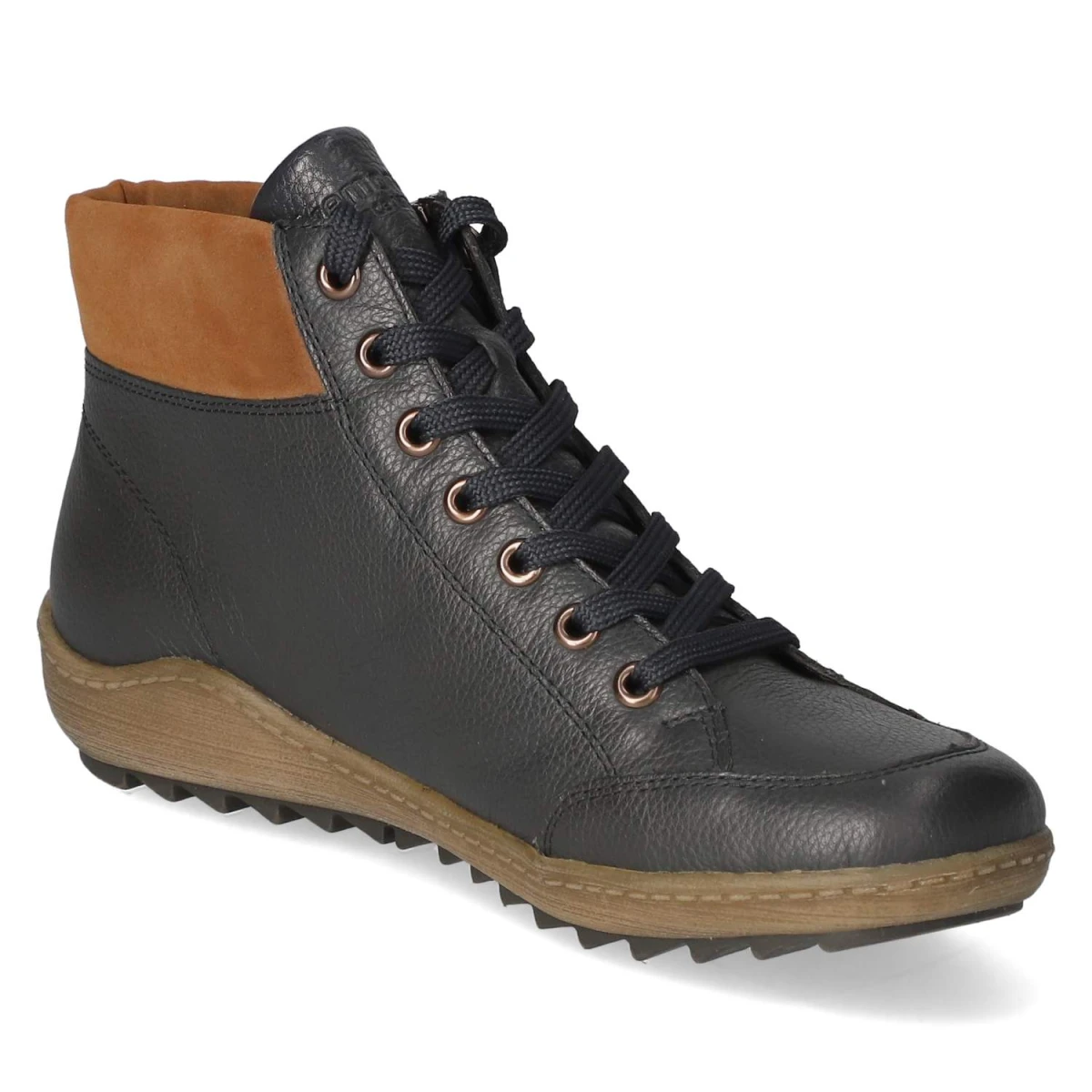 Schnürstiefeletten - pazifikblau/reh/navy
