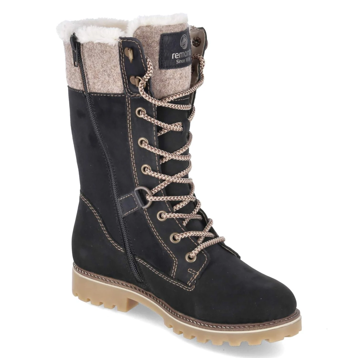 Schnürstiefel - schwarz kombi