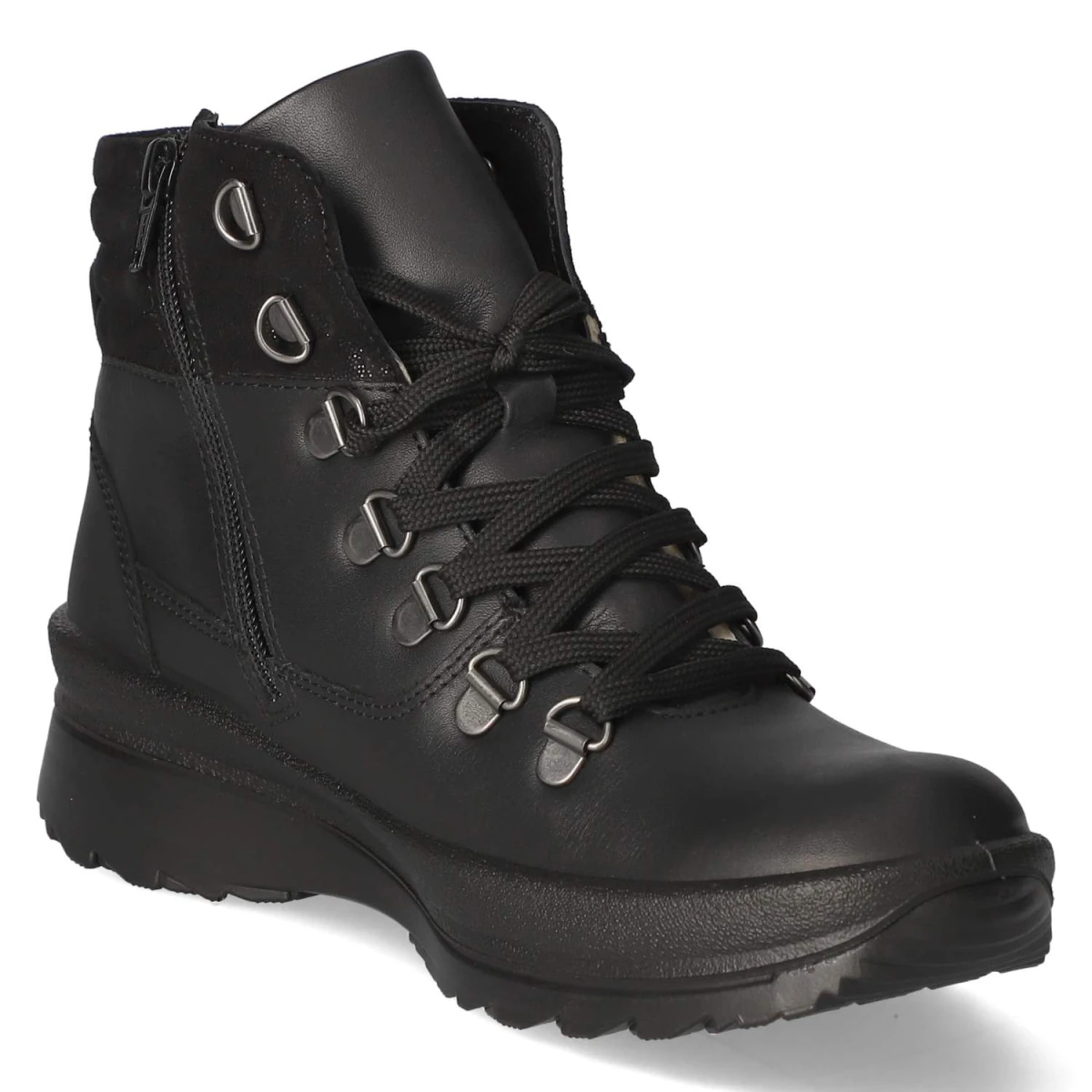 Schnürstiefeletten - schwarz