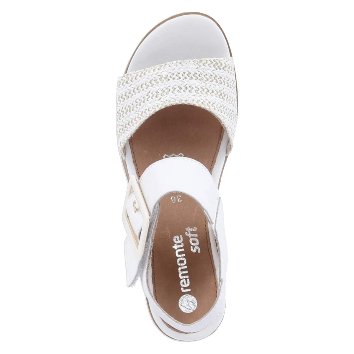 Keilsandalen - weiss-gold/weiss