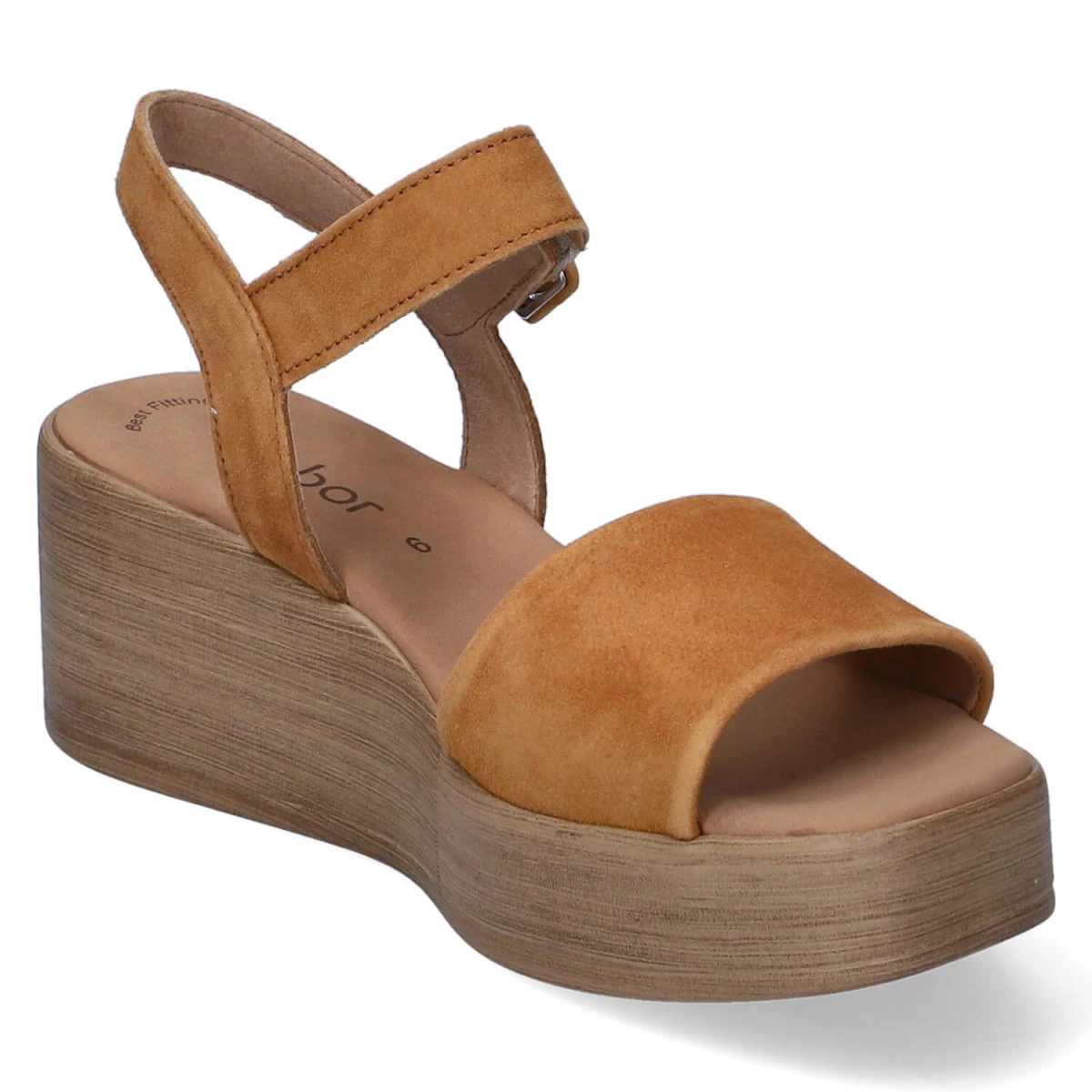 Keilsandaletten - cognac (holz)