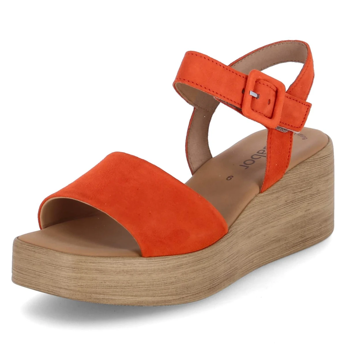 Keilsandaletten - pumpkin (holz)