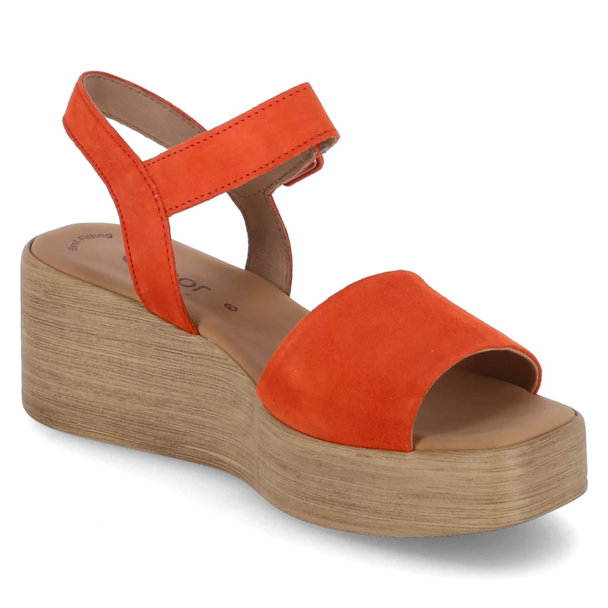 Keilsandaletten - pumpkin (holz)