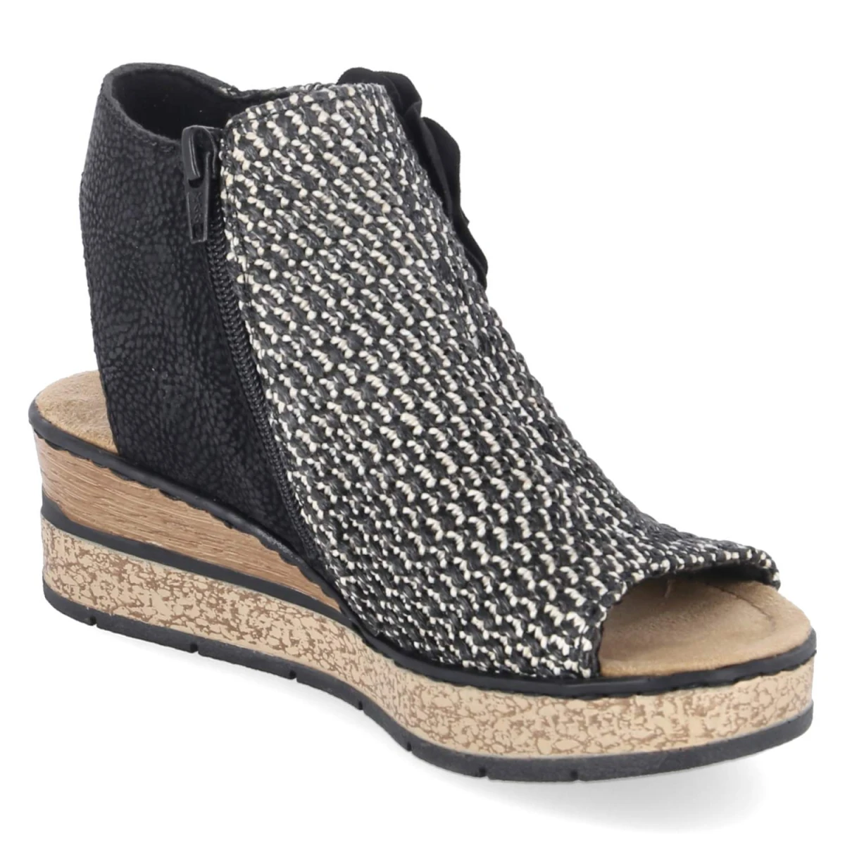 Schaftsandaletten - schwarz-kombi