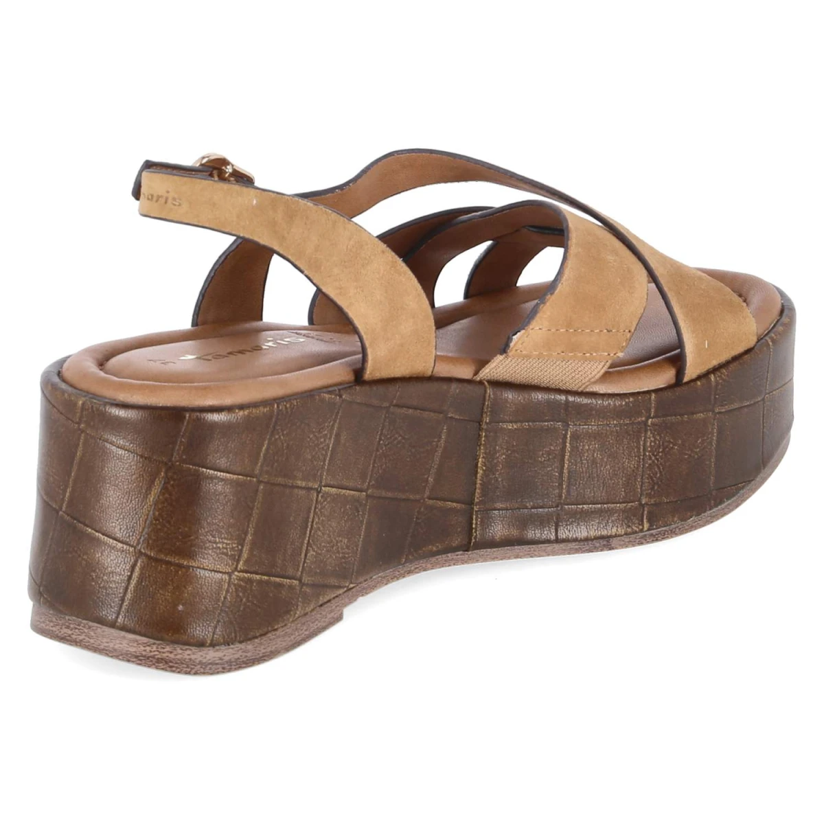 Plateausandalen - cognac