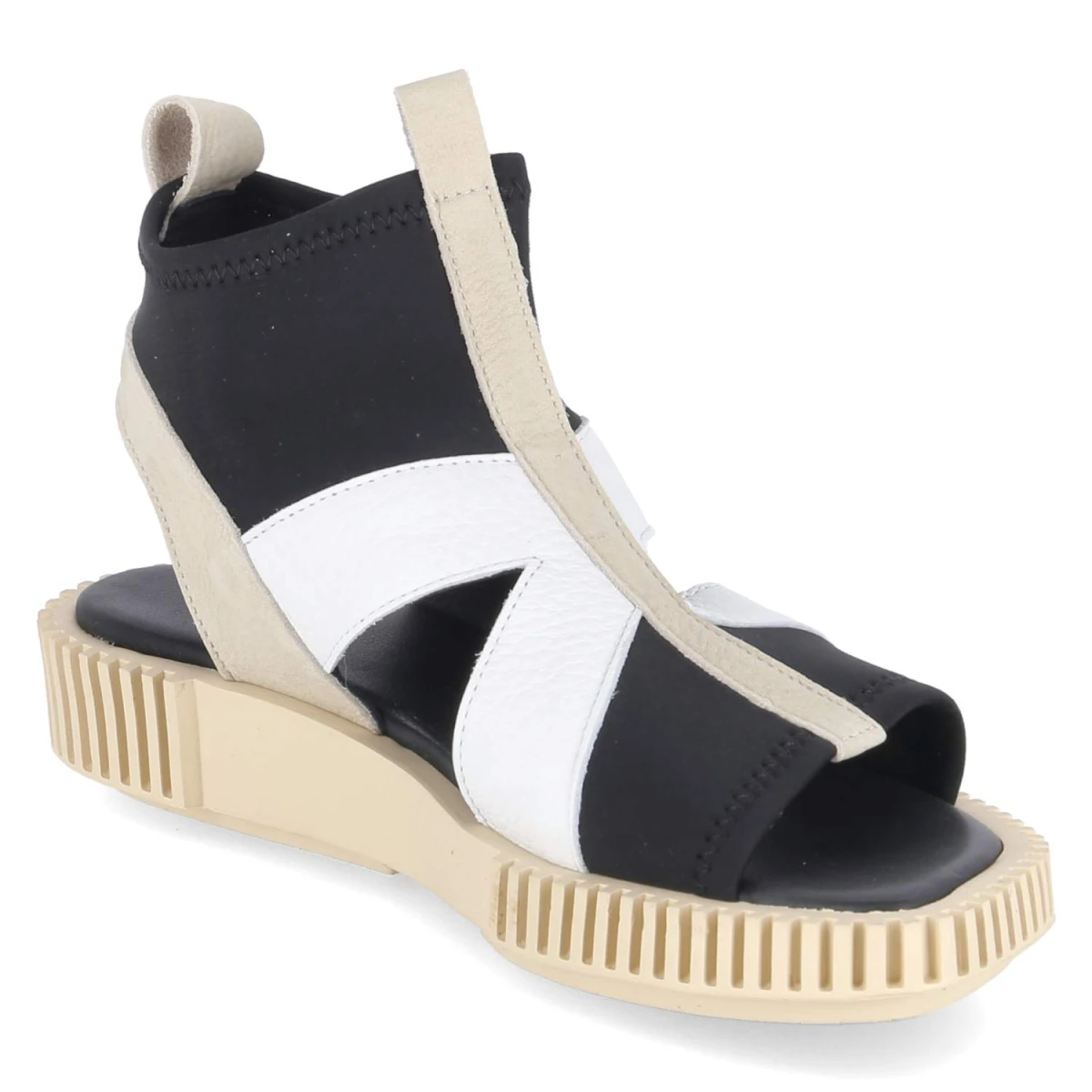 Schaftsandale IXOEKE - NOIR FAIENCE BLANC