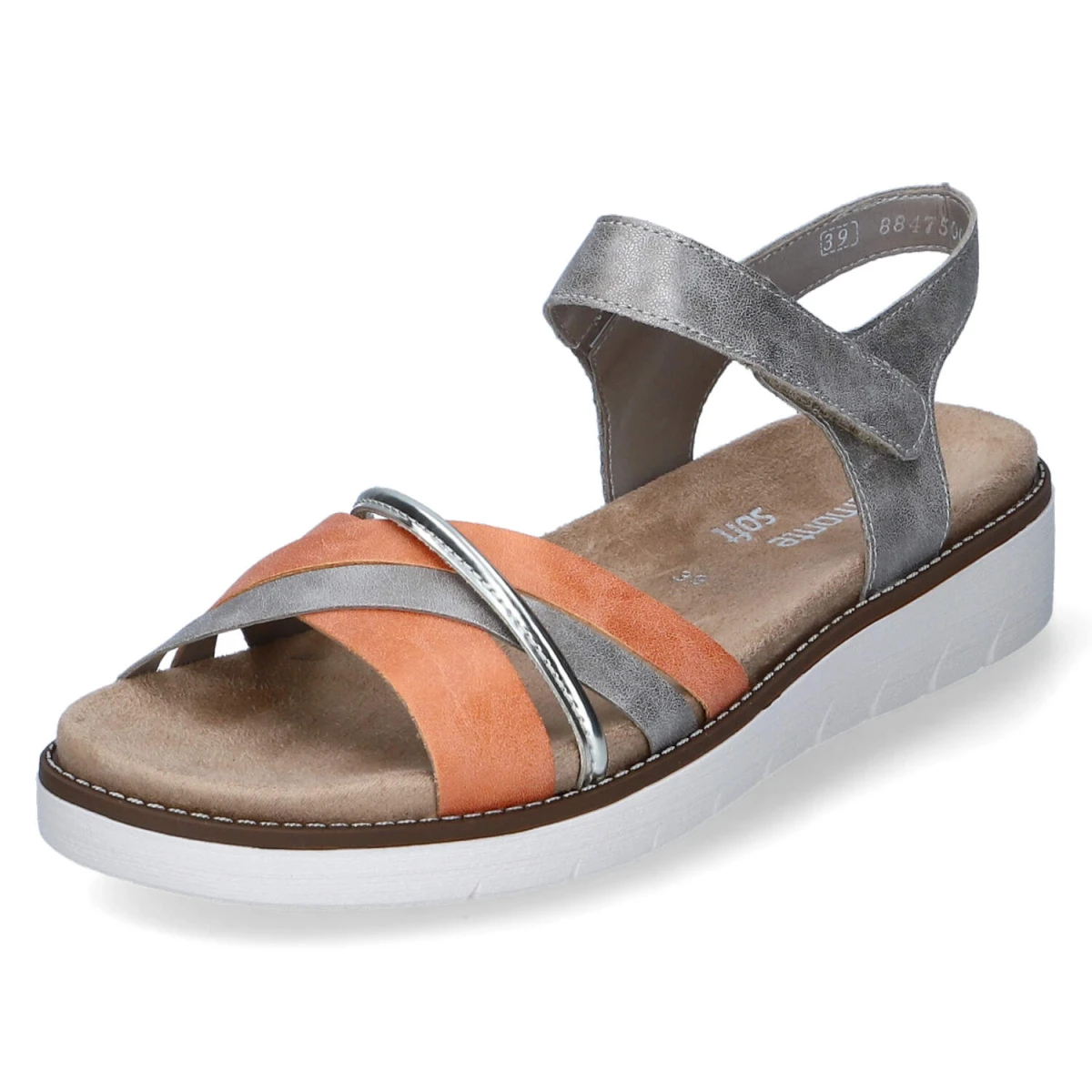 Sandalen - orange/gold/perle