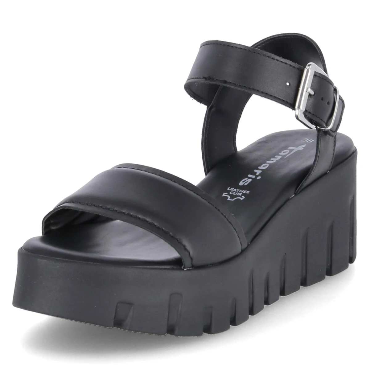 Plateau-Sandalen - BLACK LEATHER