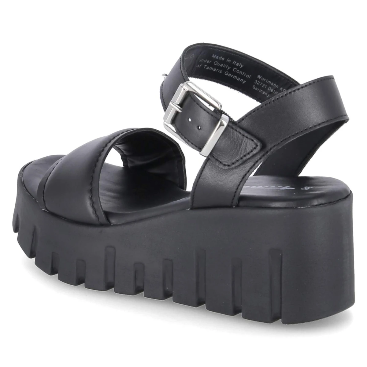 Plateau-Sandalen - BLACK LEATHER