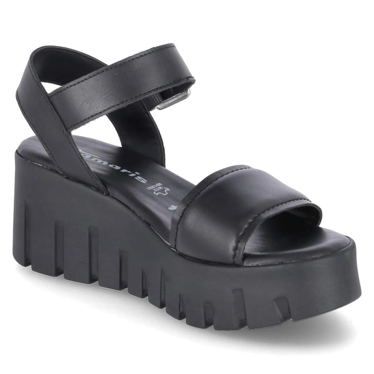 Plateau-Sandalen - BLACK LEATHER