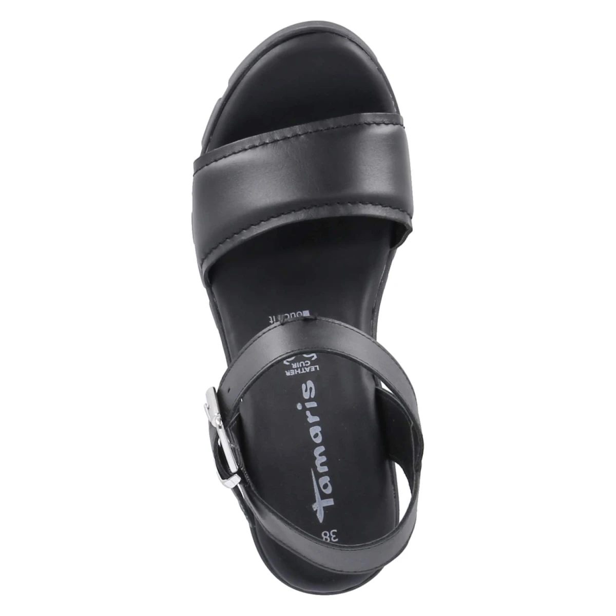 Plateau-Sandalen - BLACK LEATHER